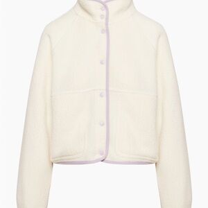 Aritzia Cream Jacket with Purple Details